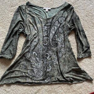 Women's Green and Khaki Blouse